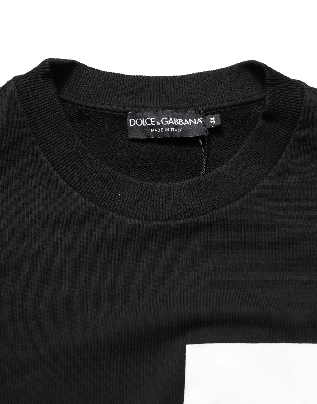 Sweat-shirt noir Dolce & Gabbana Logo Milano en coton, style décontracté avec logo visible sur la poitrine.