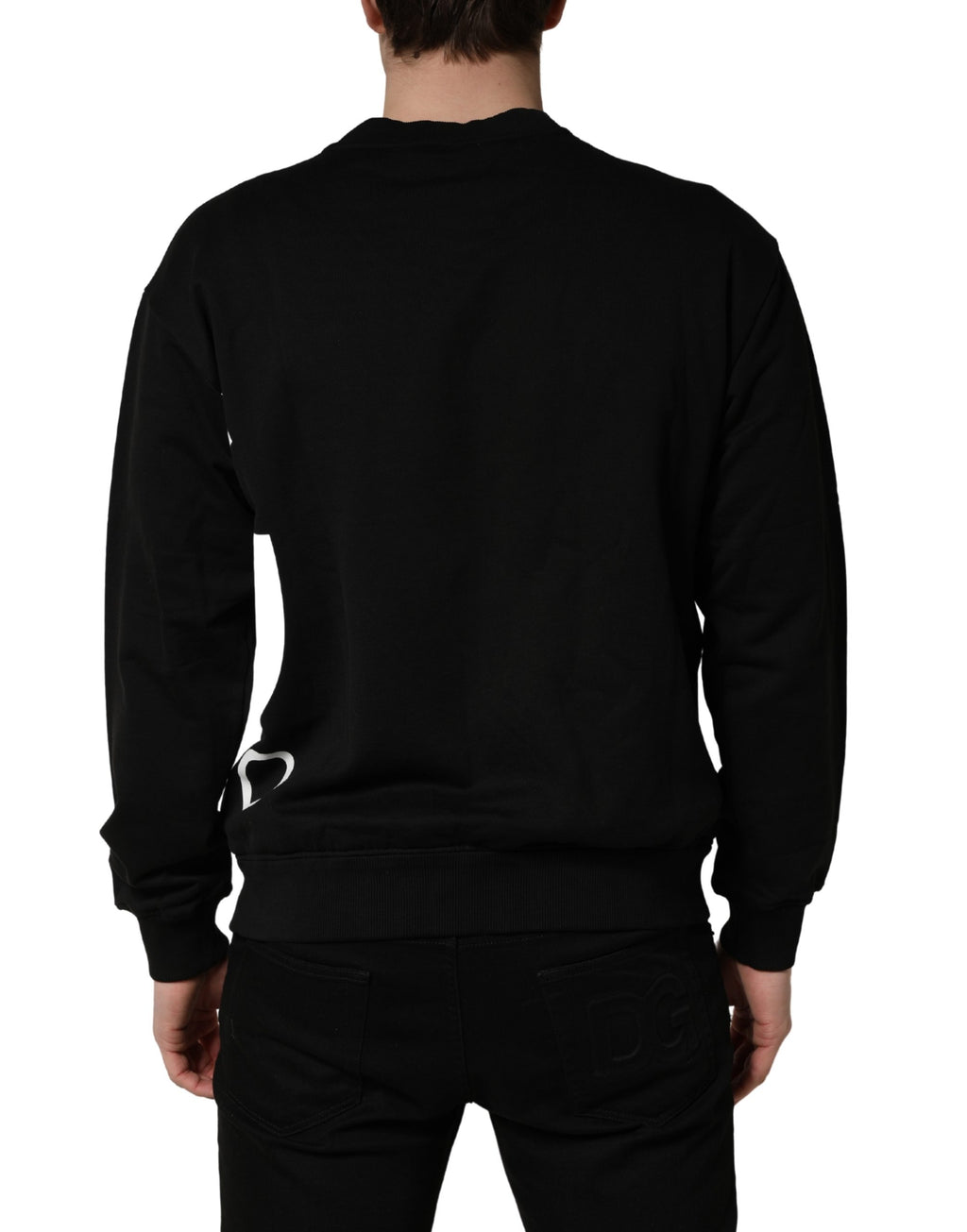 Sweatshirt noir Dolce & Gabbana avec logo Milano en coton, sweat à capuche décontracté et confortable.