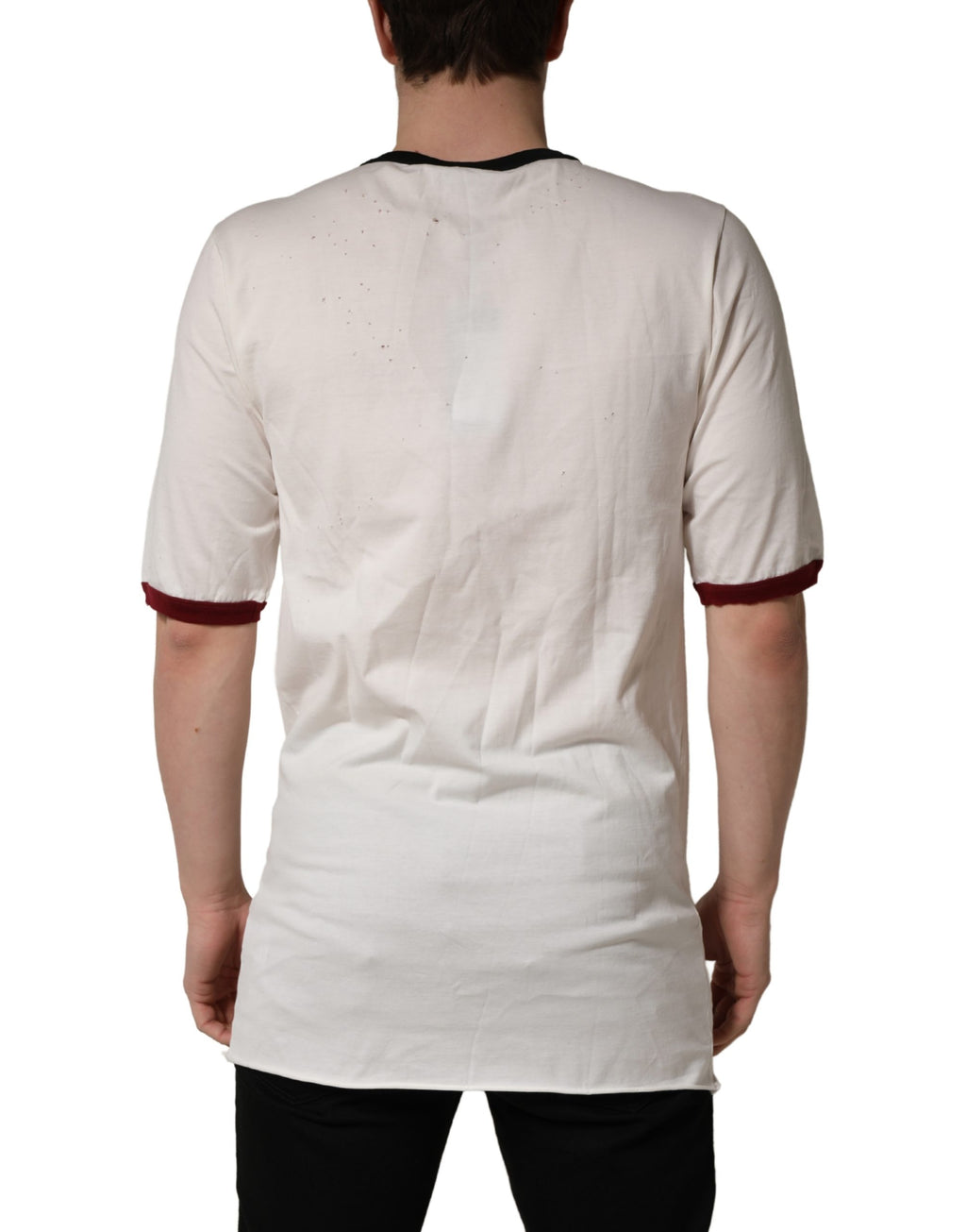 T-shirt en coton blanc pour homme Dolce & Gabbana avec motif King Of Love, jersey confortable, style élégant et décontracté.