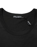 T-shirt sans manches en coton noir de la marque Dolce & Gabbana pour homme, vue de face.