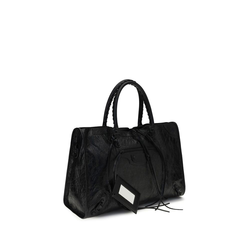 Balenciaga schwarze Lammfell-Schultertasche Ovis Aries Aries