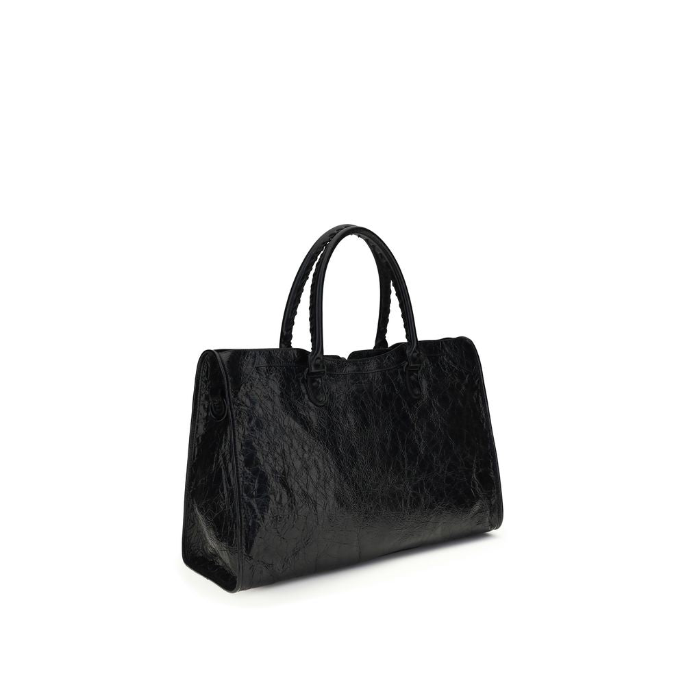 Balenciaga schwarze Lammfell-Schultertasche Ovis Aries Aries