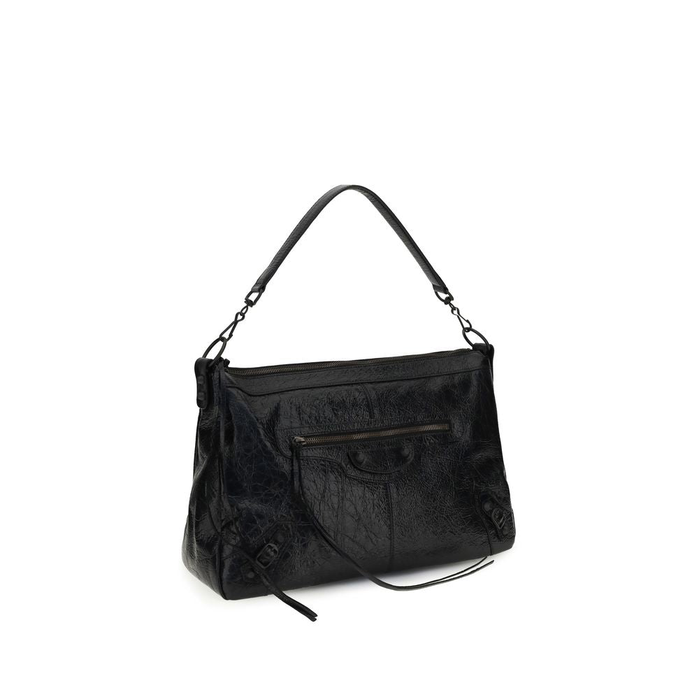 Balenciaga Schultertasche aus schwarzem Lammleder Ovis Aries Aries