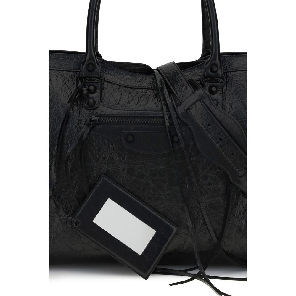 Balenciaga schwarze Lammfell-Schultertasche Ovis Aries Aries