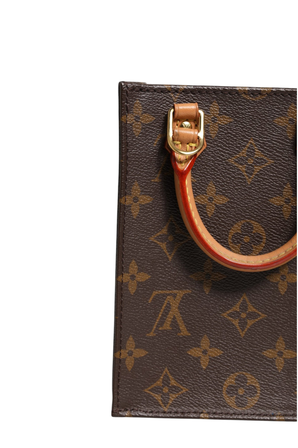 Sac Louis Vuitton Petit Sac Plat en toile Monogram, élégant et compact, avec poignées en cuir et fermeture en métal.