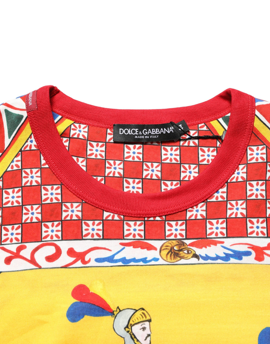 T-shirt à col rond Dolce & Gabbana, multicolore avec motif Carretto, style décontracté et vibrant, en coton.