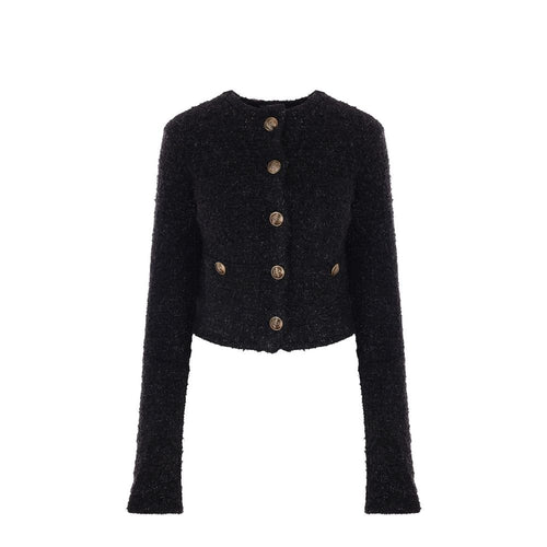 Cardigan en coton noir Balenciaga, vêtement homme ou femme, avec détails de texture visible sur l'image.