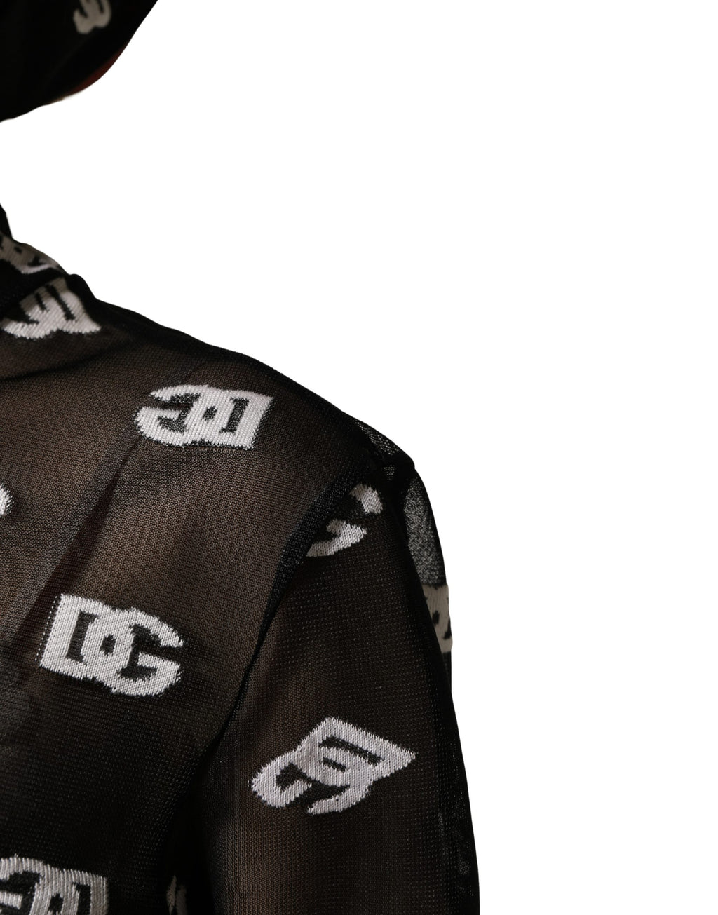 Combinaison à capuche Dolce & Gabbana noir et blanc avec logo imprimé, vêtement élégant et décontracté pour femme.