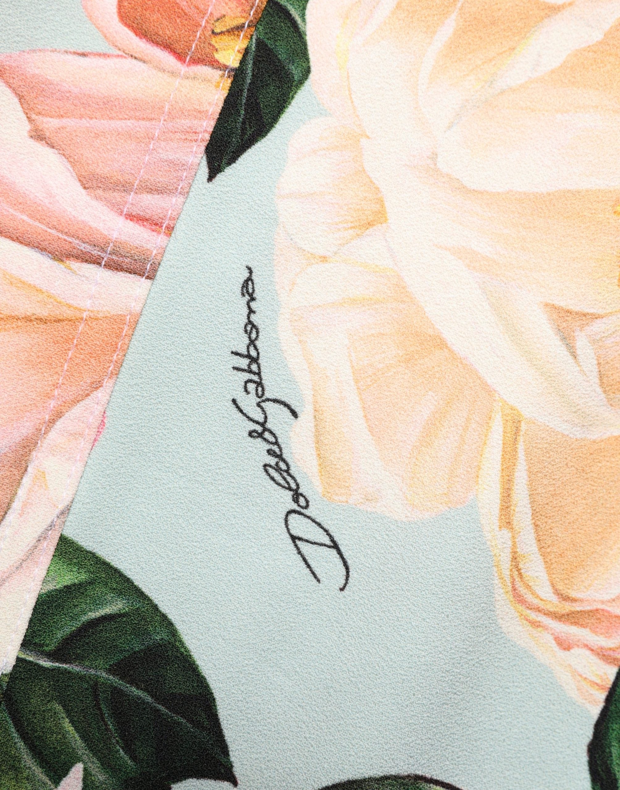 Robe courte Dolce & Gabbana en viscose à imprimé floral multicolore, coupe ajustée et élégante.
