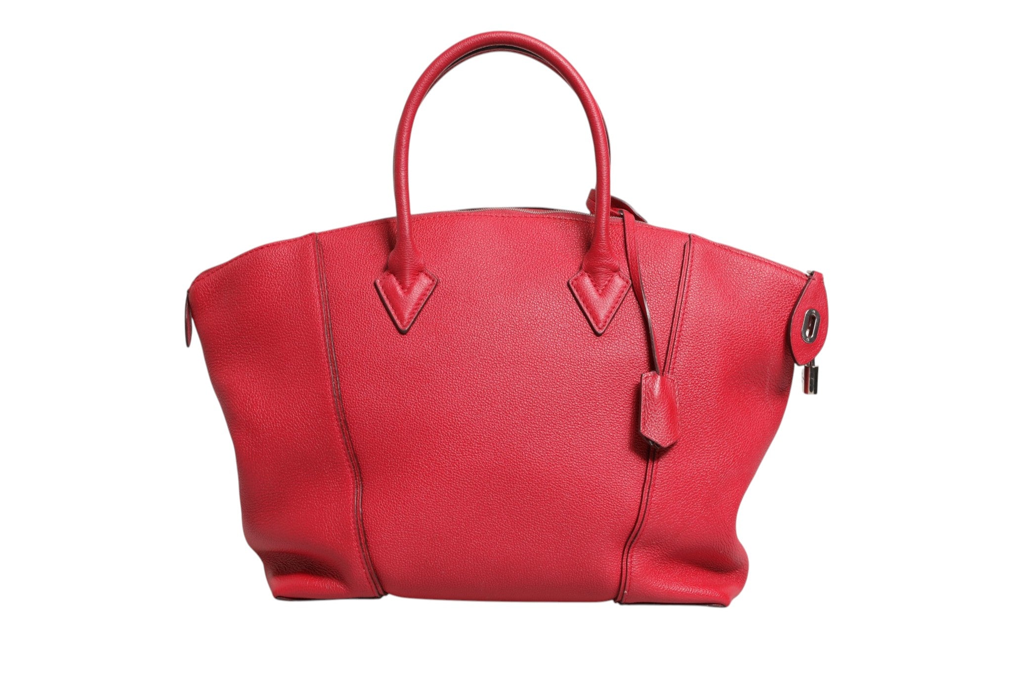 Sac bandoulière Louis Vuitton Griotte en cuir Taurillon doux Lockit MM, visible avec détails et poignée en cuir luxueux.