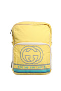 Sac à dos en nylon jaune Gucci Blind For Love avec logo Gucci visible, style élégant et moderne.