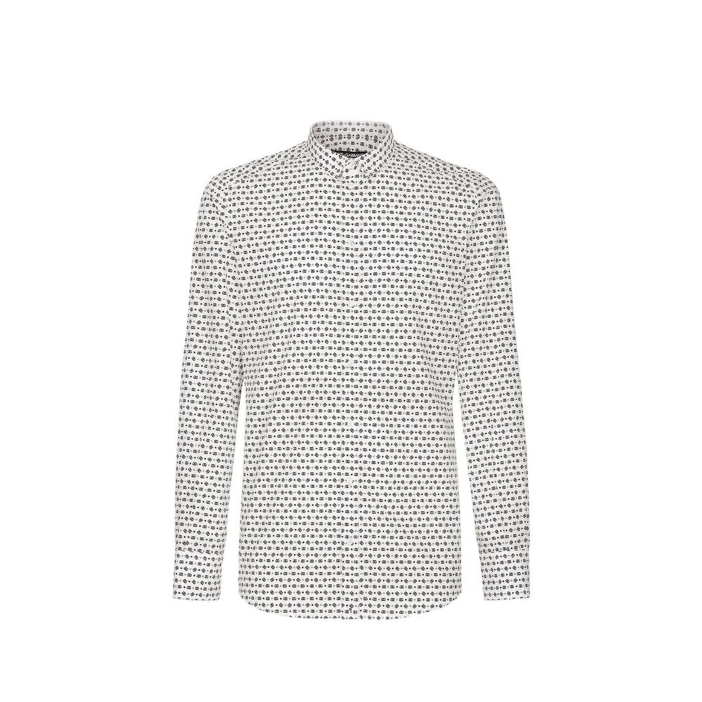 Chemise blanche en coton de Dolce & Gabbana, élégante et classique, avec col et poignets bien visibles.
