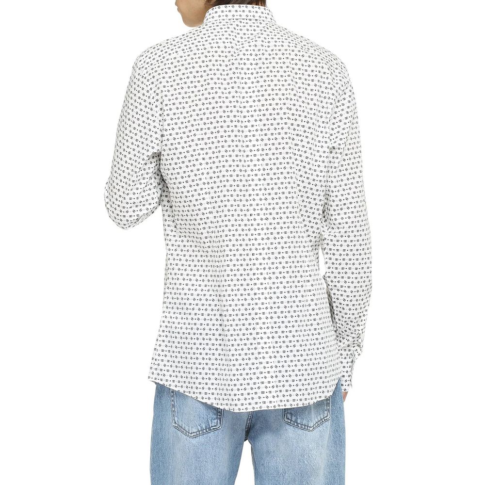 Chemise blanche en coton de Dolce & Gabbana, élégante chemise pour homme avec col classique et boutons.