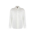 Chemise blanche en coton de Gucci, chemise élégante avec col classique et manches longues, vue de face.