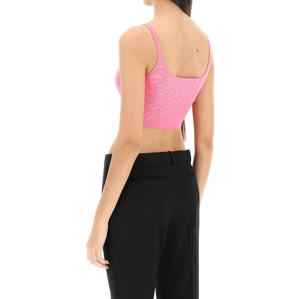 Débardeur en élasthanne multicolore de Versace, ajusté, avec logo emblématique, idéal pour un style élégant et moderne.
