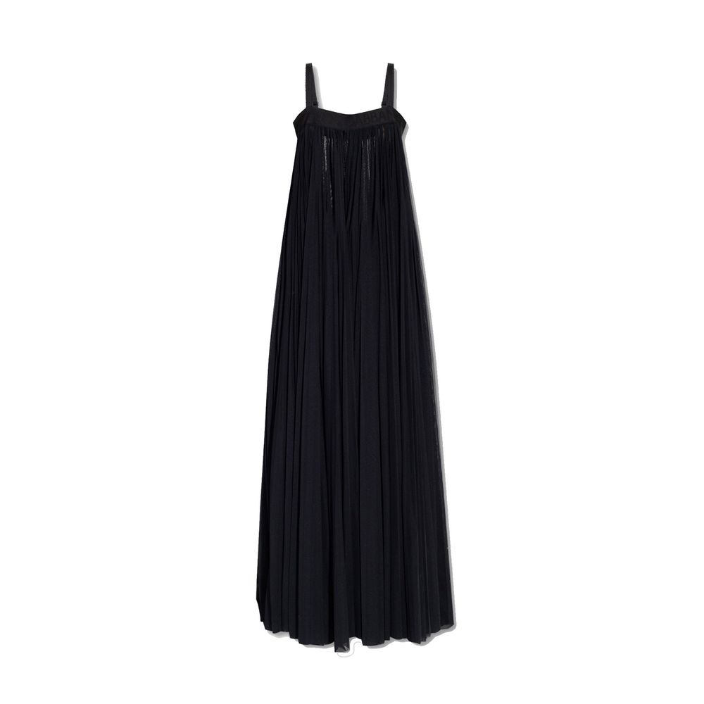 Robe décontractée noire en coton de Dolce & Gabbana portée par un mannequin, style élégant et confortable.