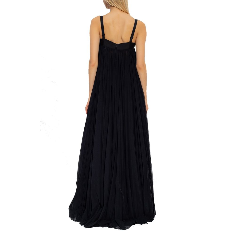 Robe décontractée en coton noir de Dolce & Gabbana, style casual avec coupe fluide et détails élégants.