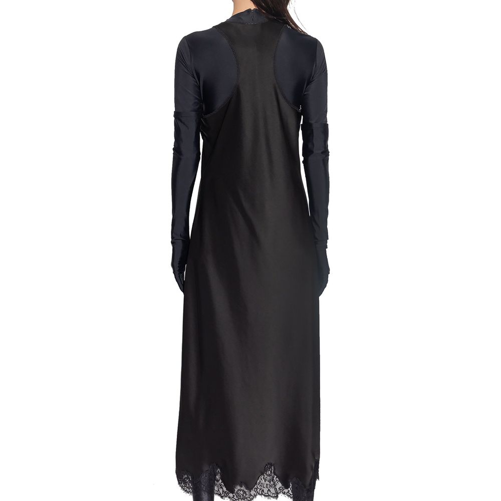 Robe décontractée noire Balenciaga en acétate, coupe élégante et moderne, parfaite pour un style sophistiqué.