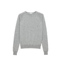Pull en cachemire gris de Saint Laurent, douceur élégante avec col rond et manches longues, parfait pour un style chic et confortable.