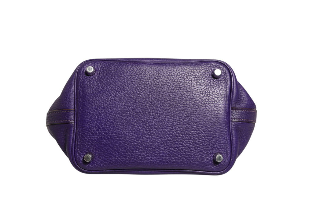 Sac Hermès Picotin Lock PM en cuir Clemence, sac à main élégant avec fermeture métallique et poignée en cuir naturel.