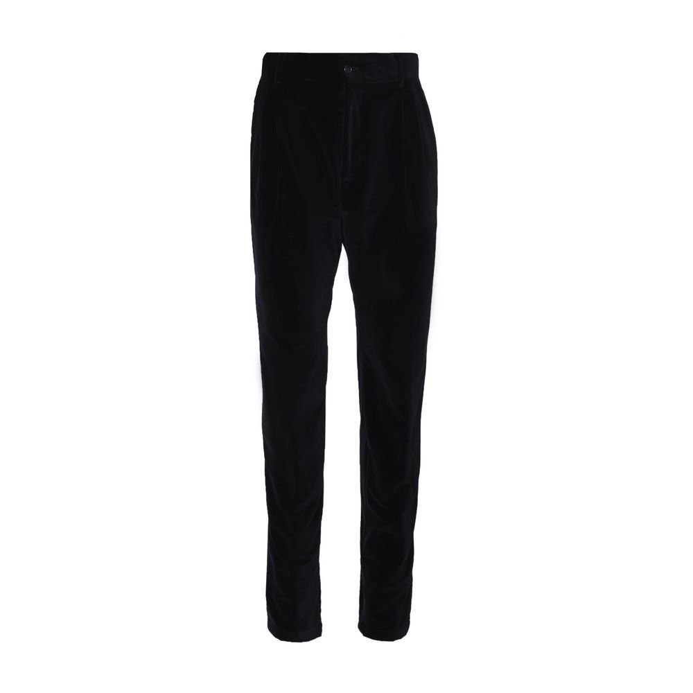 Pantalon décontracté en coton noir de Dolce & Gabbana, style casual pour homme, visible avec une coupe moderne et élégante.