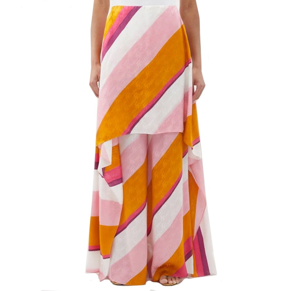 Pantalon décontracté en soie multicolore de Fendi, style élégant et confortable, avec motif coloré et coupe moderne.