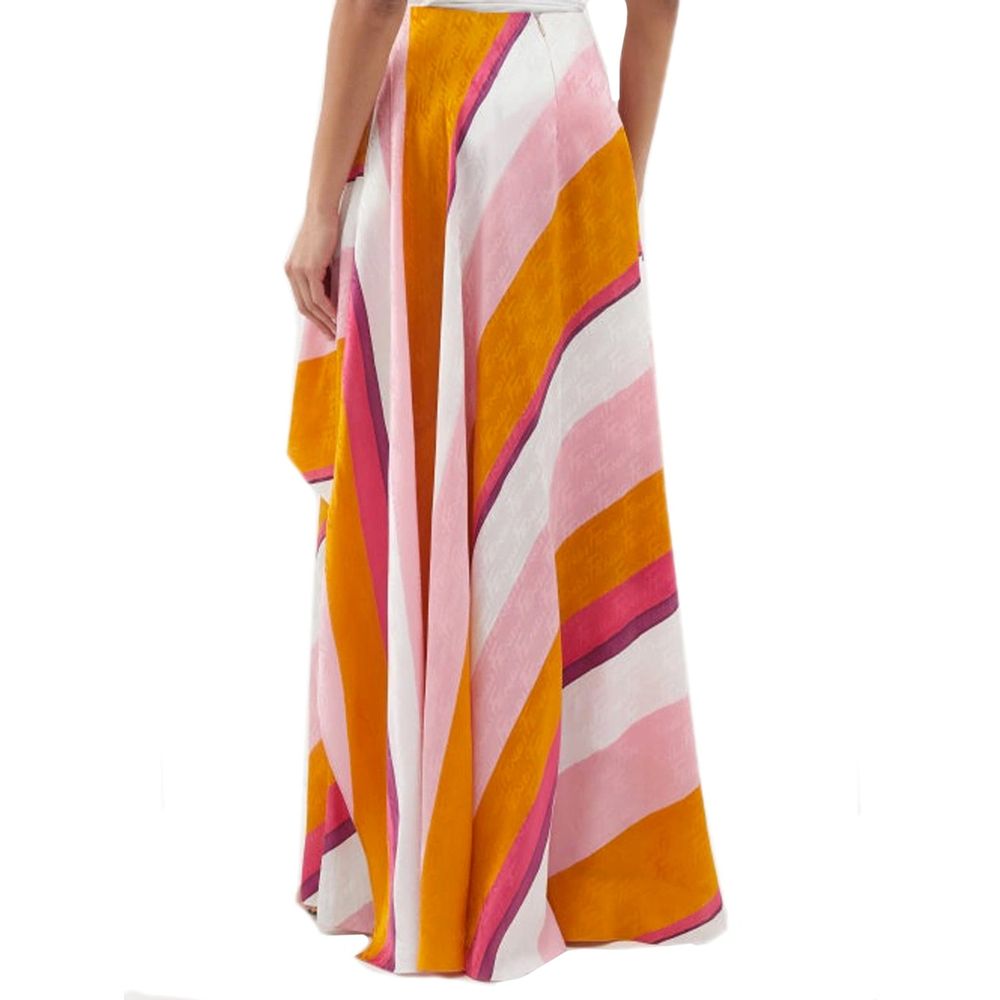 Pantalons décontractés en soie multicolore de Fendi, coupe confortable et élégante, avec motifs colorés et finition raffinée.