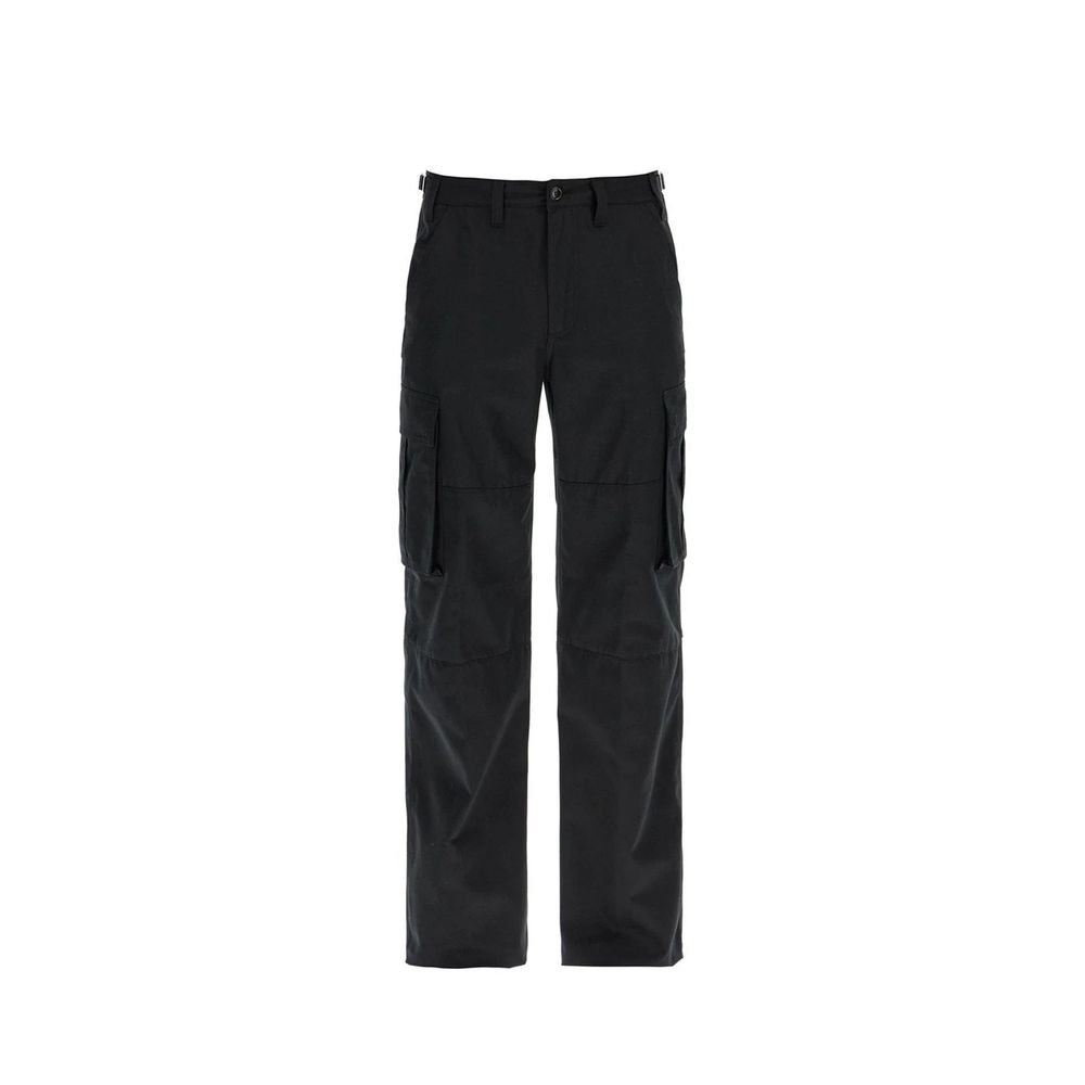 Pantalons cargo noirs en coton de la marque Celine, avec poches et coupe décontractée, visibles sur l'image.