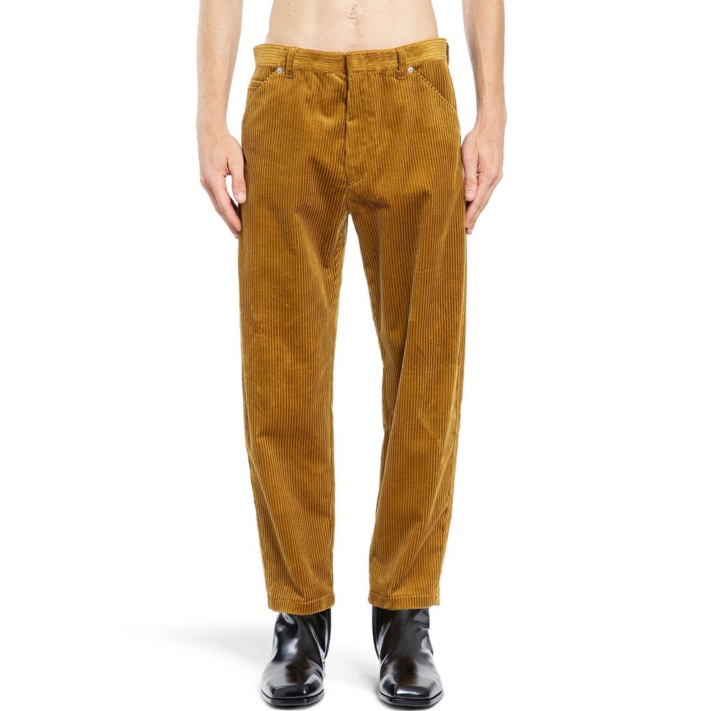 Pantalons décontractés en coton bicolore Prada, style casual avec coupe moderne et détails élégants, pour un look sophistiqué.
