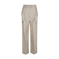 Pantalons cargo en coton beige Prada, mode décontractée avec poches multiples, pour homme ou femme.