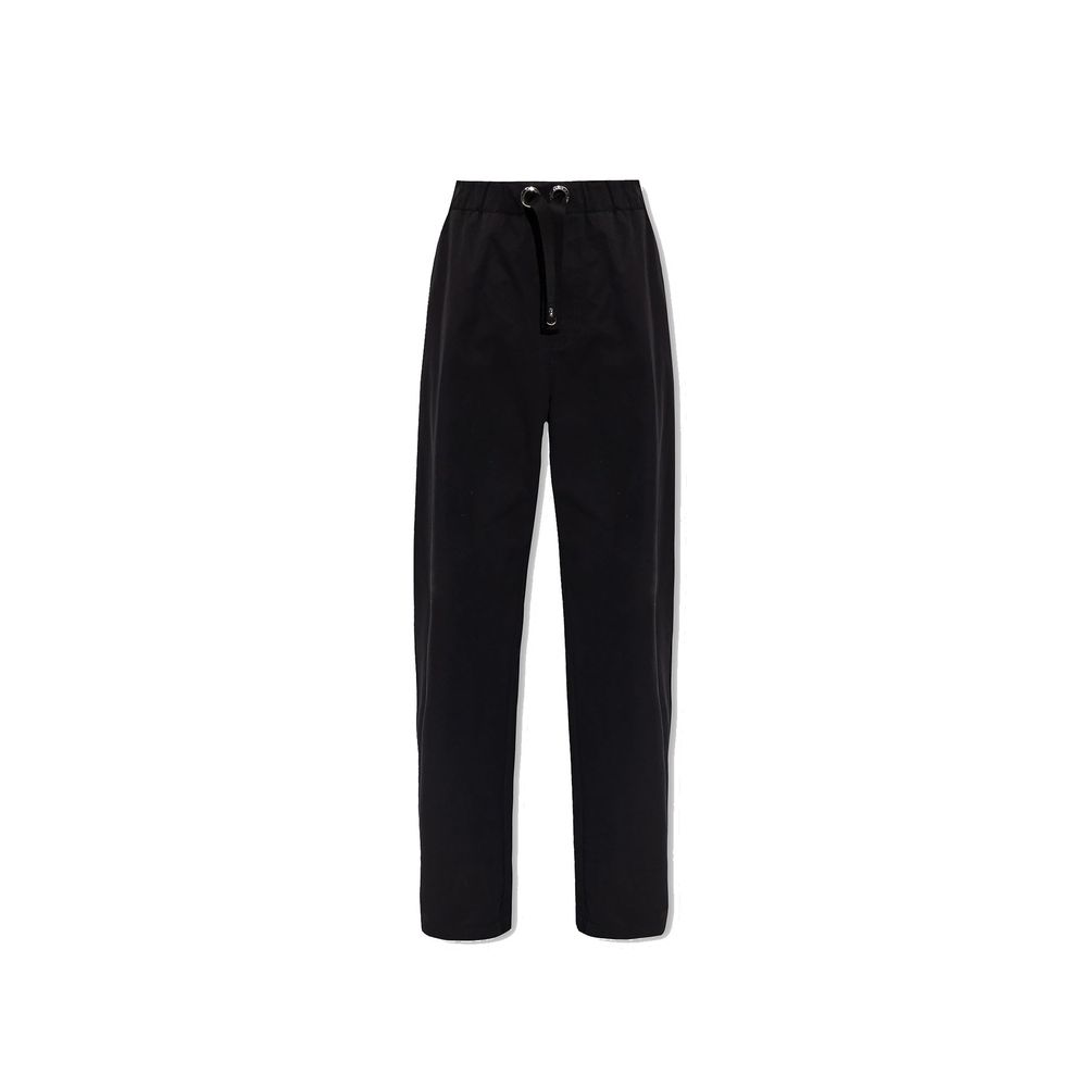 Pantalon décontracté noir en coton de la marque Versace, coupe confortable et style élégant pour un look casual.