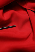 Robe longue Dolce & Gabbana en corset rouge en dentelle avec bustier drapé et style élégant.