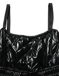 Combinaison sans manches noire Dolce & Gabbana, robe-short élégante avec détails mode, vue de face sur mannequin.