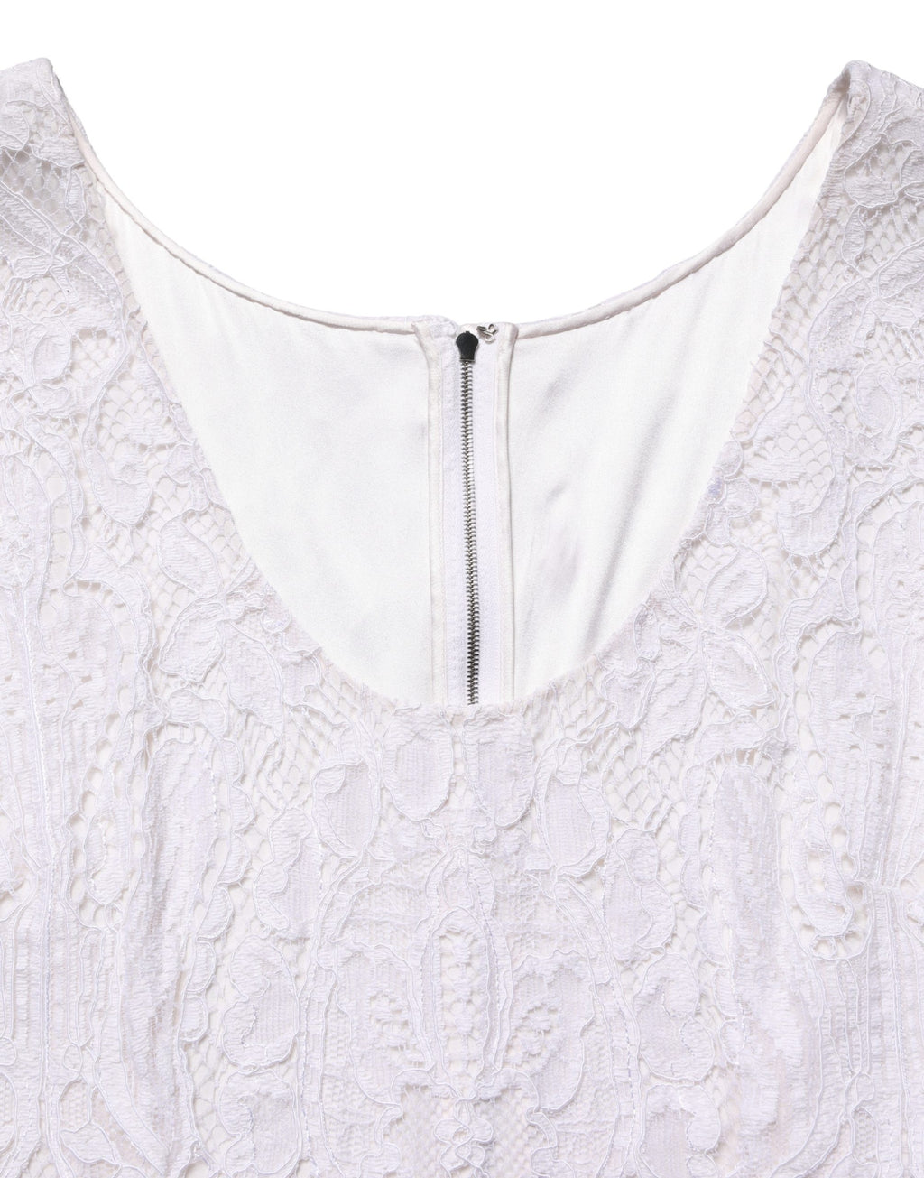 Robe midi sans manches Dolce & Gabbana en dentelle florale blanche, élégante et raffinée.