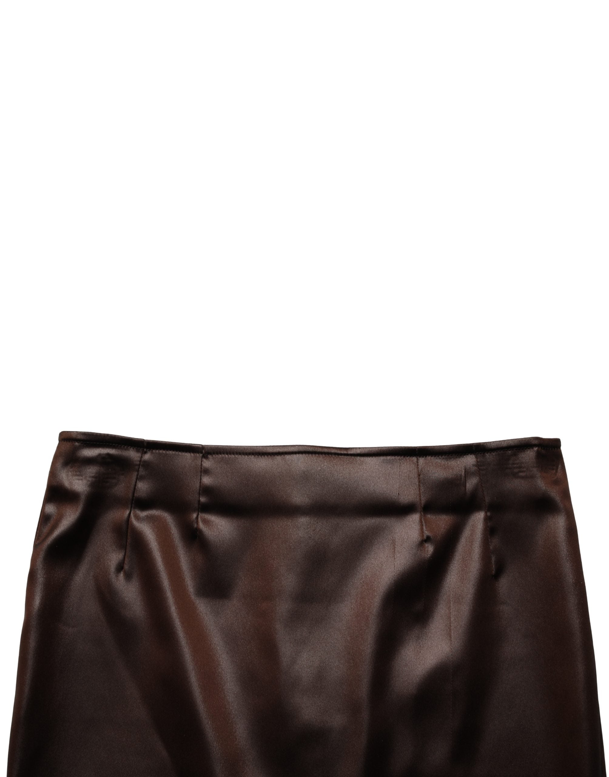Jupe crayon marron en acétate à taille haute de Dolce & Gabbana, coupe élégante et sophistiquée.