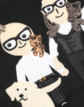 Blouse en soie noire Dolce & Gabbana #dgfamily, modèle élégant avec détails sophistiqués, vue de face.