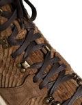 Bottes hautes en velours côtelé marron de Dolce & Gabbana, chaussures Oxford à la mode pour homme.