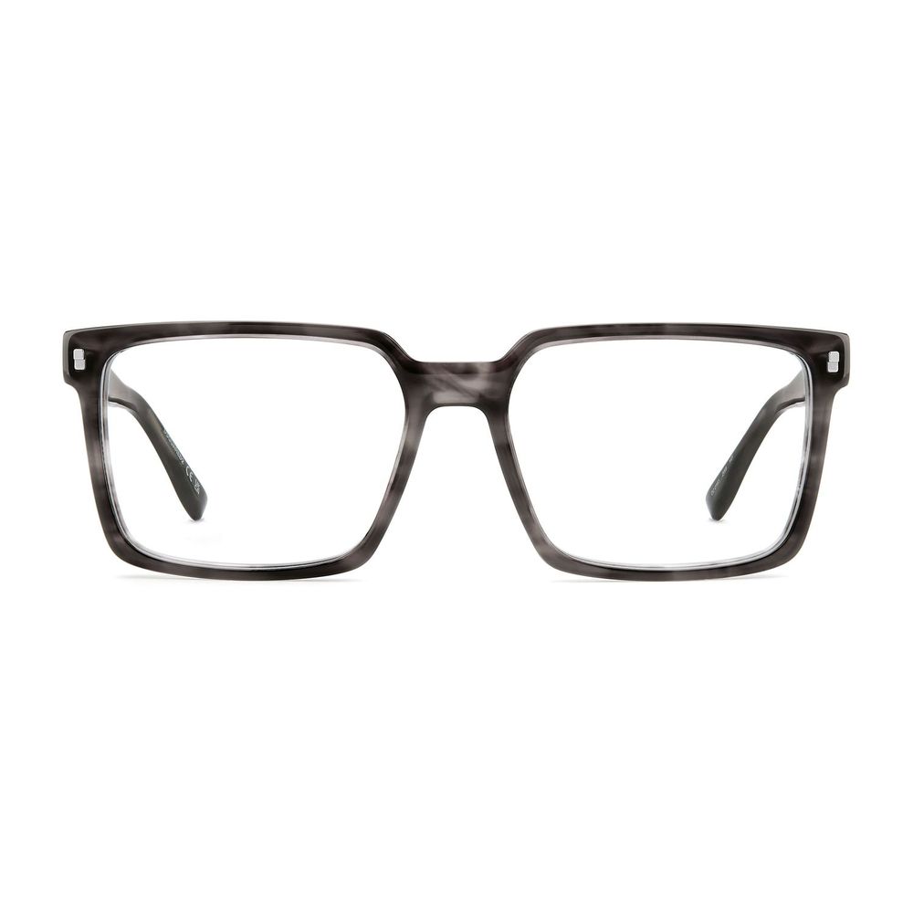 Lunettes en acétate gris Dsquared² avec monture élégante et moderne, vues de face.