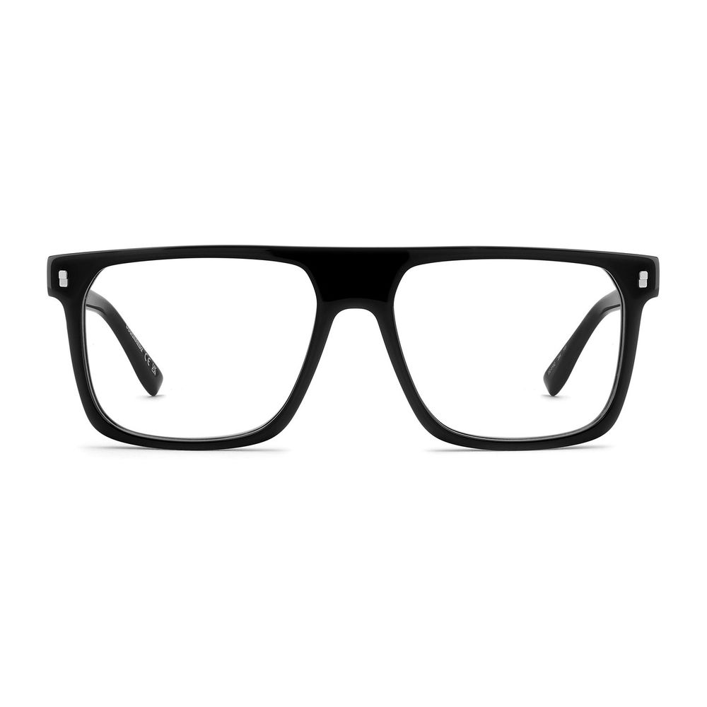 Lunettes en acétate noires Dsquared² avec monture élégante et moderne, visibles sur cette image.