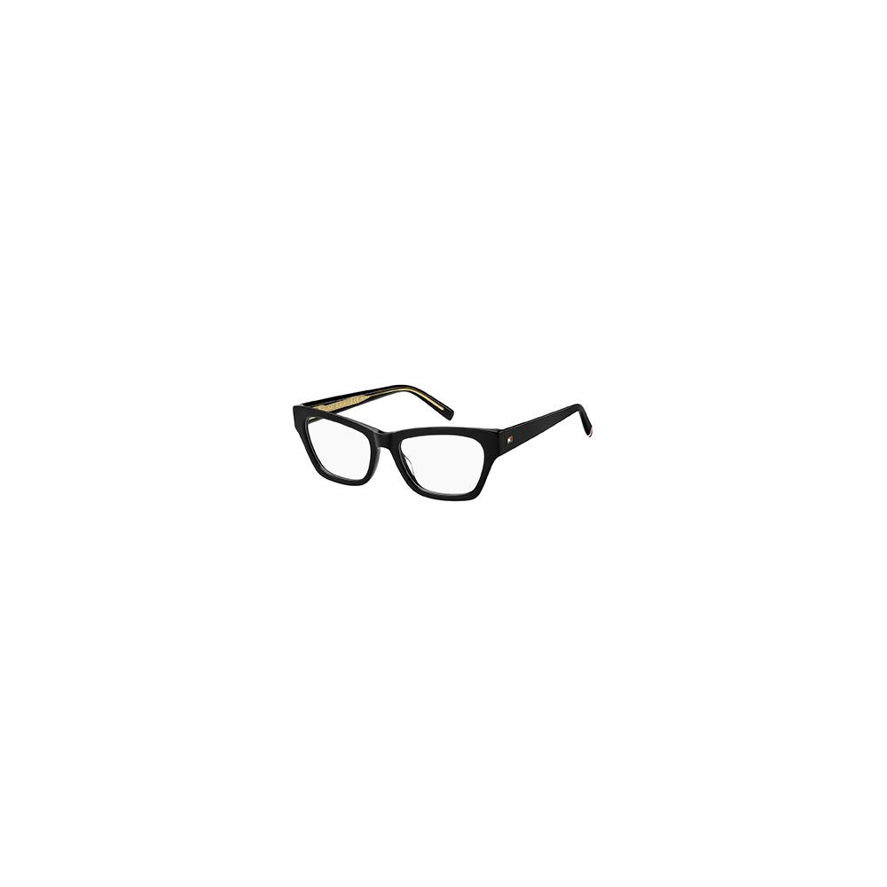 Lunettes de vue Tommy Hilfiger en acétate noire avec monture élégante et moderne, pour un style sophistiqué.