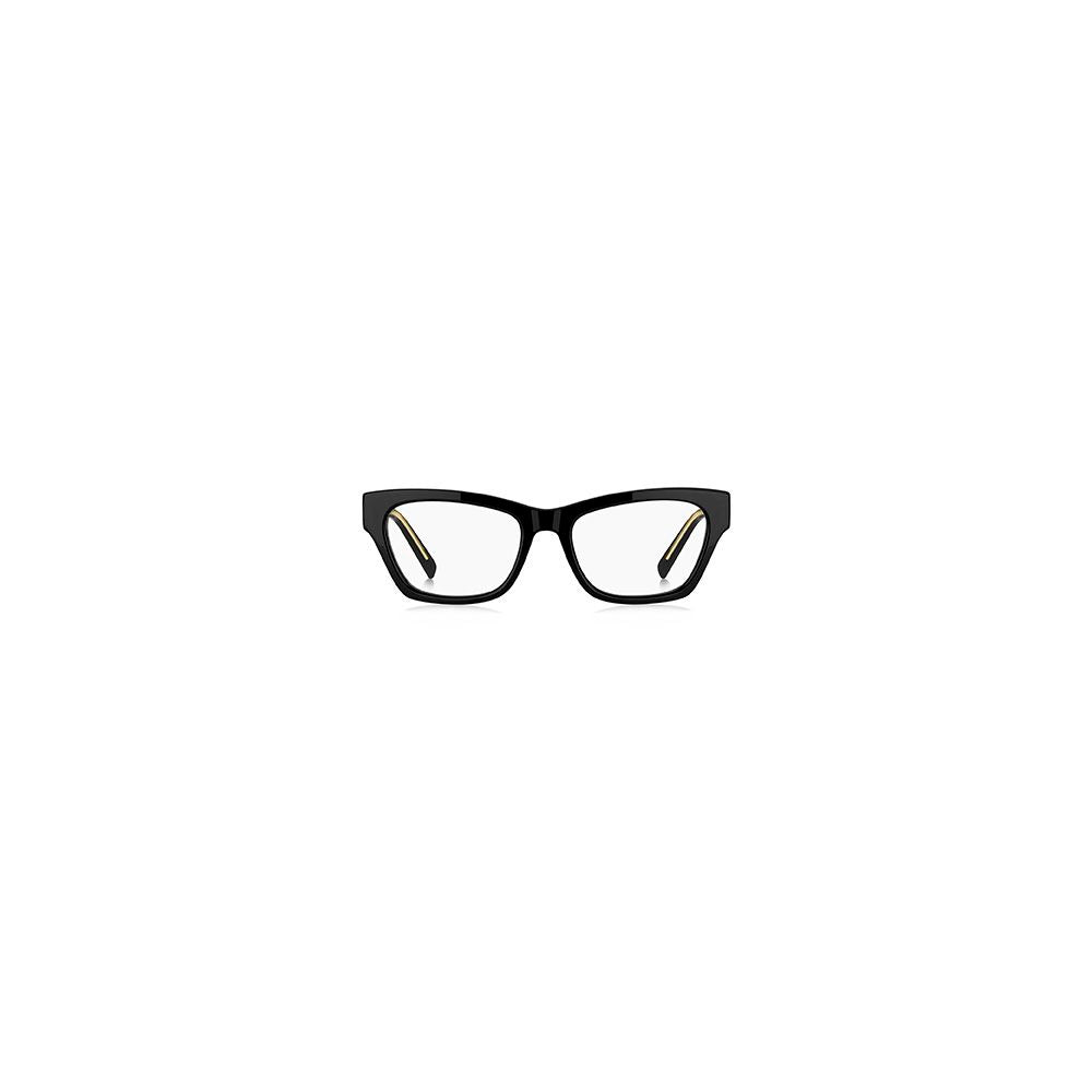 Lunettes Tommy Hilfiger en acétate noir avec monture élégante et moderne, vue de face.