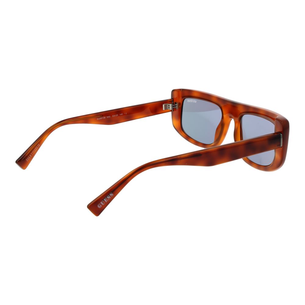 Lunettes de soleil en plastique marron de marque Guess, avec monture élégante et design moderne.