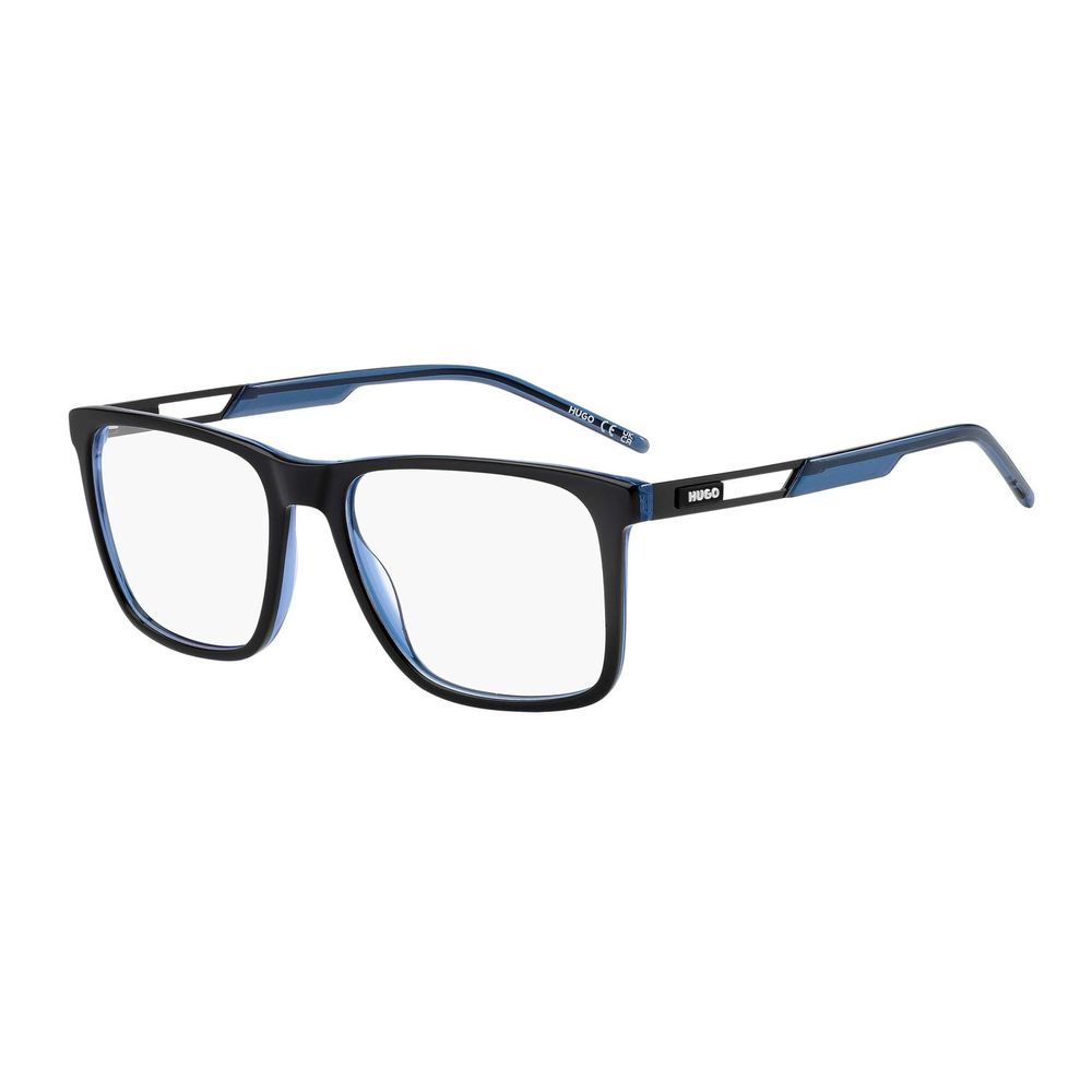 Lunettes bicolores en acétate de marque Hugo Boss, monture élégante et moderne pour un style sophistiqué.