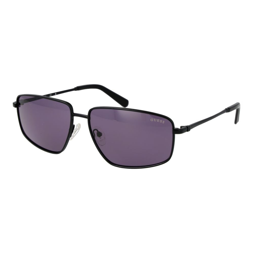 Lunettes de soleil en métal noir Guess avec monture élégante et design moderne, vues de face.