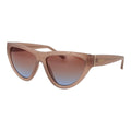 Lunettes de soleil en plastique beige de marque Guess, avec monture élégante et design moderne, visibles sur l'image.