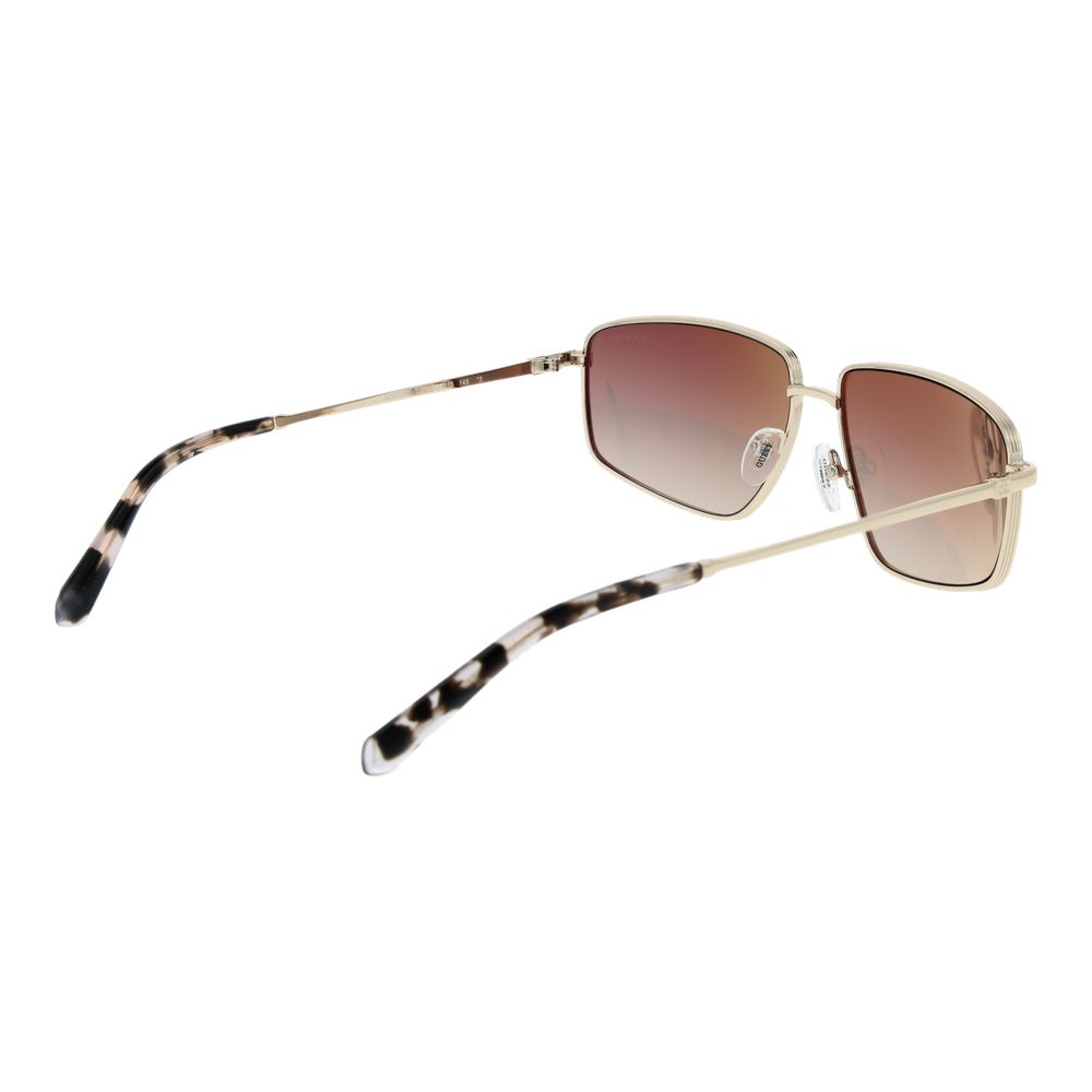 Lunettes de soleil dorées en métal Guess avec monture élégante et design moderne, vues de face.