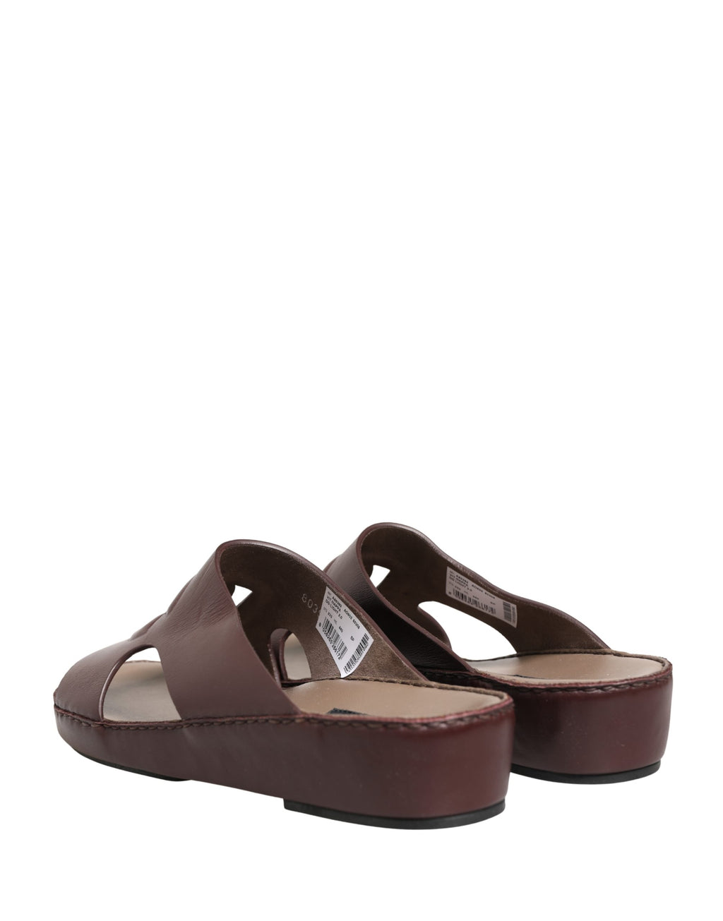 Sandales en cuir bordeaux Dolce & Gabbana avec découpes et logo DG, chaussures élégantes pour femmes.