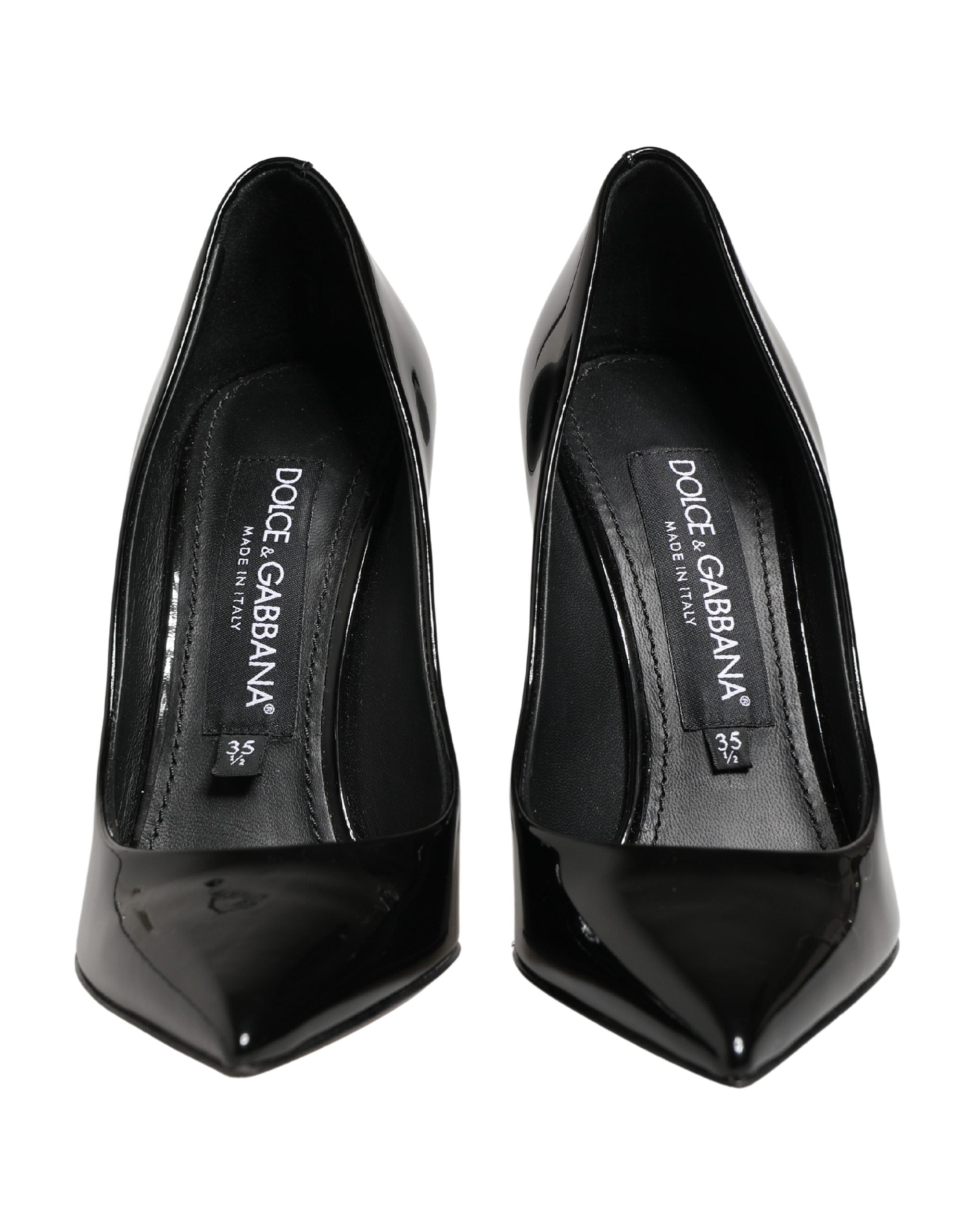 Chaussures à talons stilettos en cuir de veau noir de Dolce & Gabbana, élégantes et sophistiquées pour femme.