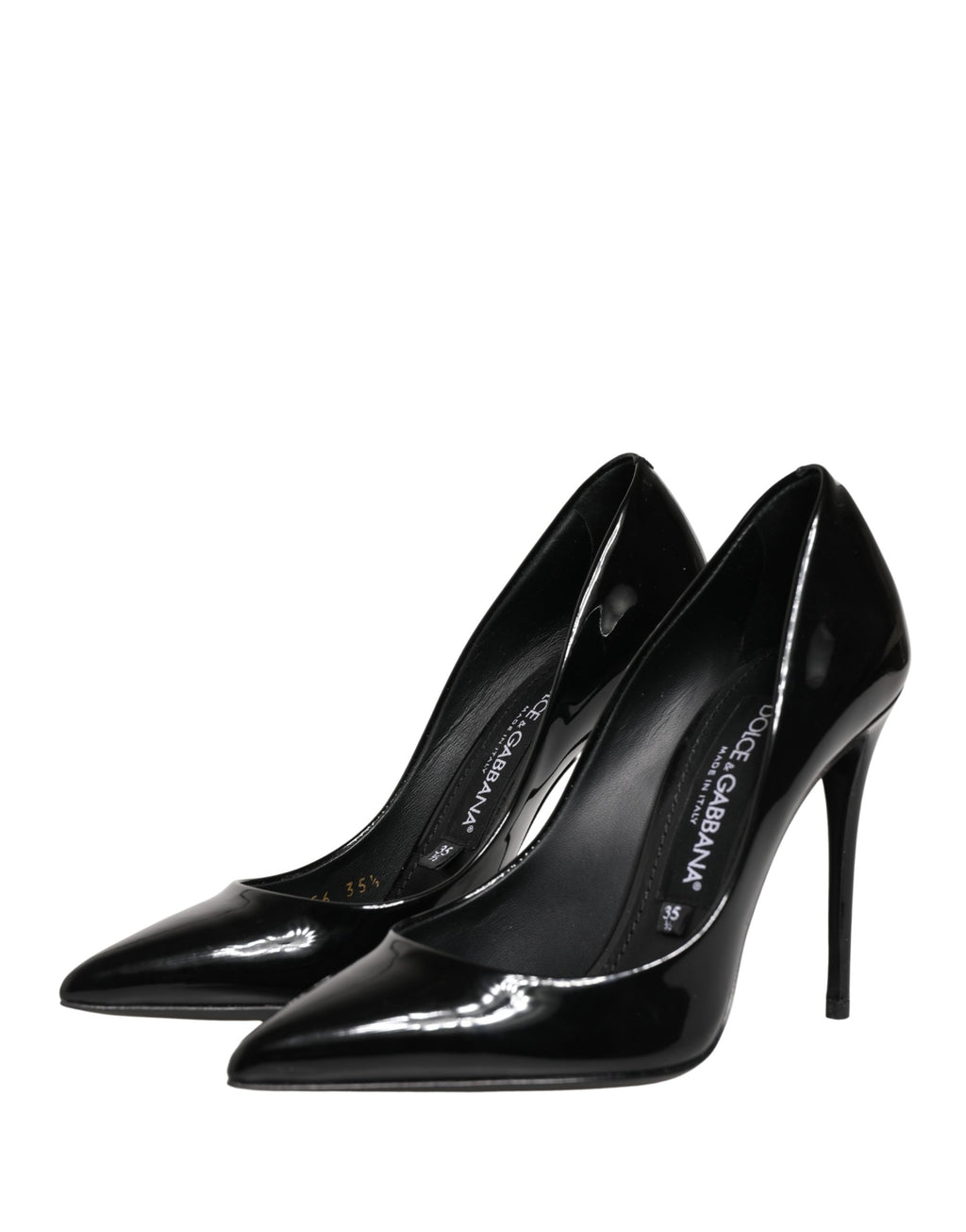 Chaussures à talons stilettos en cuir de veau noir de Dolce & Gabbana, pompe élégante pour femmes.