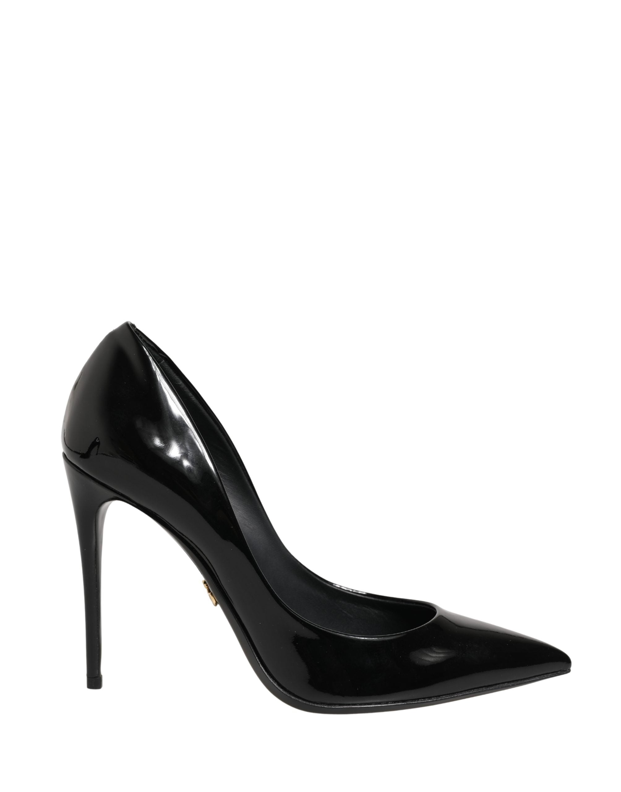 Chaussures à talons stilettos Dolce & Gabbana en cuir de veau noir, élégantes et sophistiquées pour femmes.